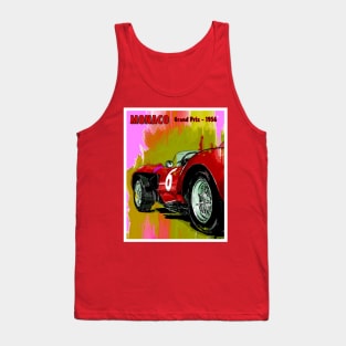 Monaco Vintage 1956 Grand Prix Auto Racing Psychedelic Print Tank Top